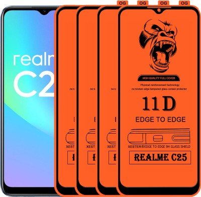 PFOAM Edge To Edge Tempered Glass for REALME C25(Pack of 4)