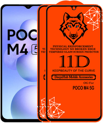 DeepzHub Edge To Edge Tempered Glass for POCO M4 5G(Pack of 2)