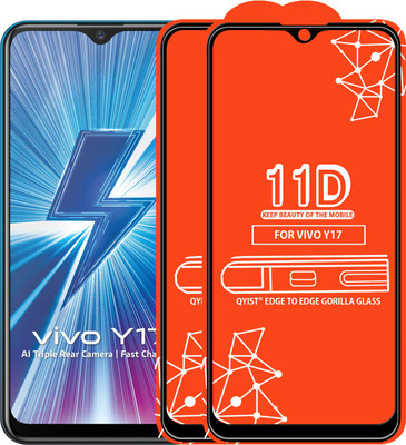 Qyist Edge To Edge Tempered Glass for Vivo Y17(Pack of 2)