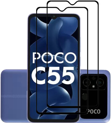 INFINITYWORLD Edge To Edge Tempered Glass for POCO C55, Redmi 12C, (V6.71)(Pack of 2)