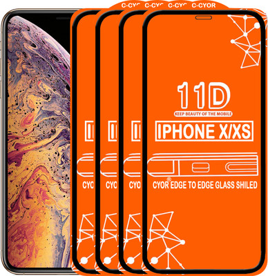 CYOR Edge To Edge Tempered Glass for Apple iPhone XS(Pack of 4)