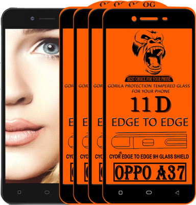CYOR Edge To Edge Tempered Glass for Oppo A37(Pack of 4)