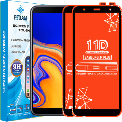 PFOAM Edge To Edge Tempered Glass for SAMSUNG GALAXY J4 PLUS(Pack of 2)