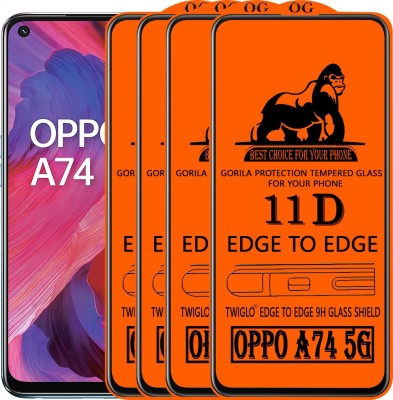 TWIGLO Edge To Edge Tempered Glass for OPPO A74 5G(Pack of 4)