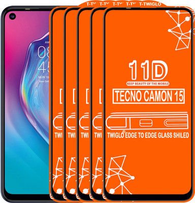 TWIGLO Edge To Edge Tempered Glass for TECNO CAMON 15(Pack of 5)