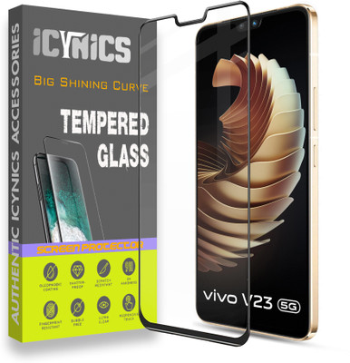 ICYNICS Edge To Edge Tempered Glass for Vivo V23 5G, Anti-Fingerprint, Waterproof, Oil-resistant, Bubble-Free, Anti-Static, Scratch Resistant Full Coverage with Wooden box to ensure safety(Pack of 1)