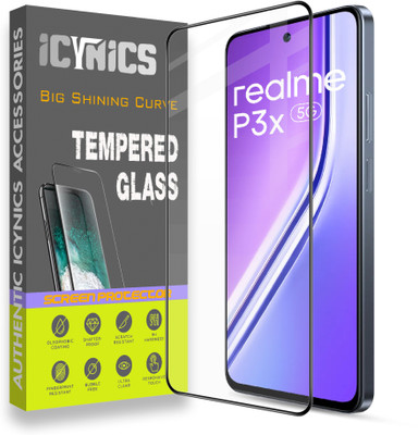 ICYNICS Edge To Edge Tempered Glass for Realme P3X 5G, Anti-Fingerprint, Waterproof, Oil-resistant, Bubble-Free, Anti-Static, Scratch Resistant Full Coverage with Wooden box to ensure safety(Pack of 1)