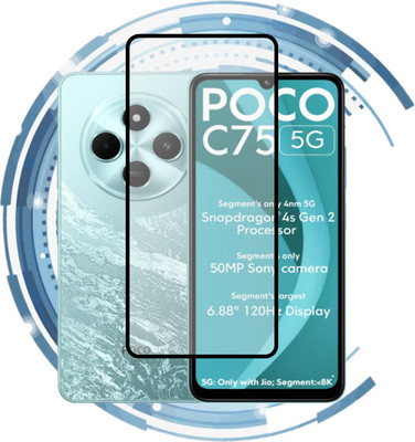 VISHRN Edge To Edge Tempered Glass for Poco C75 5G, Poco C75, POCO C75 5G(Pack of 1)