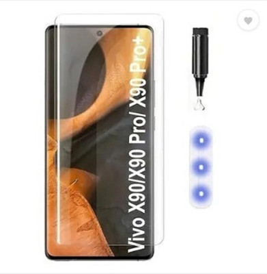 MAFAI Edge To Edge Tempered Glass for Vivo X90, Vivo X90 Pro, Vivo X90 Pro Plus 5G , Meibo Series 3D Curved (30 Seconds Quick Paste) High Quality UV Liquide Glue Glass with Easy Installation Kit-50-75(Pack of 1)