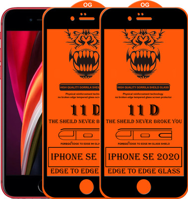 Forego Edge To Edge Tempered Glass for Apple iPhone SE 2020(Pack of 2)