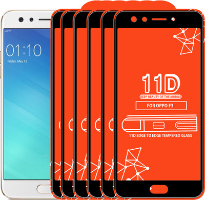 Qyist Edge To Edge Tempered Glass for Oppo F3(Pack of 6)