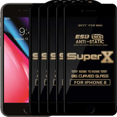 Roxel Edge To Edge Tempered Glass for Apple iPhone 8(Pack of 5)