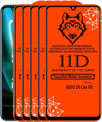 DeepzHub Edge To Edge Tempered Glass for IQOO Z6 Lite 5G(Pack of 5)