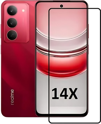 Mobtech Edge To Edge Tempered Glass for Realme 14x 5G, Realme 14x(Pack of 1)