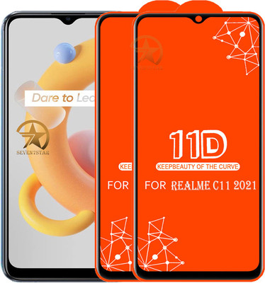 SEVEN7STAR Edge To Edge Tempered Glass for Realme C11 2021(Pack of 2)