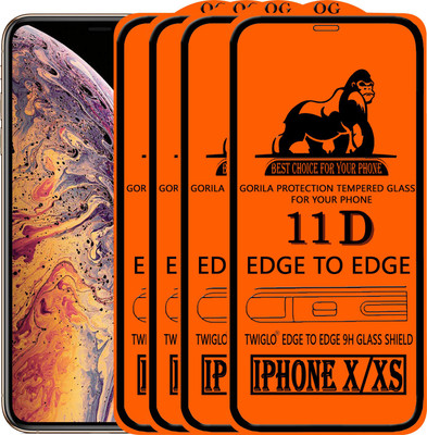 TWIGLO Edge To Edge Tempered Glass for Apple iPhone XS(Pack of 4)