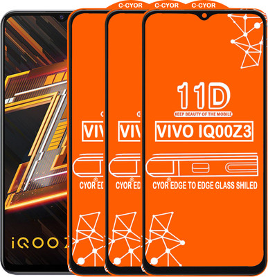 CYOR Edge To Edge Tempered Glass for VIVO IQOO Z3(Pack of 3)