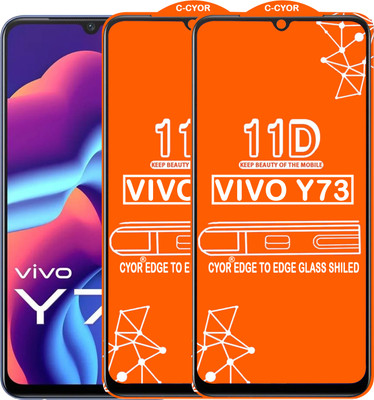 CYOR Edge To Edge Tempered Glass for VIVO Y73(Pack of 2)