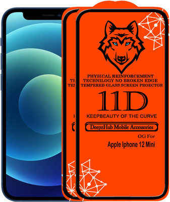 DeepzHub Edge To Edge Tempered Glass for iPhone 12 Mini(Pack of 2)