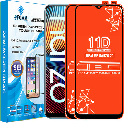 PFOAM Edge To Edge Tempered Glass for REALME NARZO 20(Pack of 2)