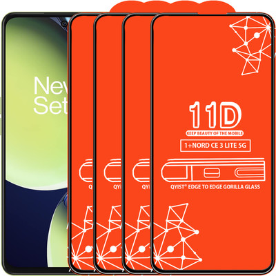 Qyist Edge To Edge Tempered Glass for Oneplus Nord Ce 3 Lite 5G(Pack of 4)