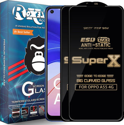 Roxel Edge To Edge Tempered Glass for OPPO A55 4G(Pack of 2)