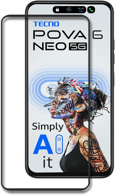 NKCASE Edge To Edge Tempered Glass for Tecno Pova 6 Neo, Tecno Pova 6 Neo 5G(Pack of 1)