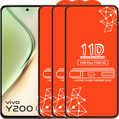 Roxel Edge To Edge Tempered Glass for Vivo Y200 5G(Pack of 3)