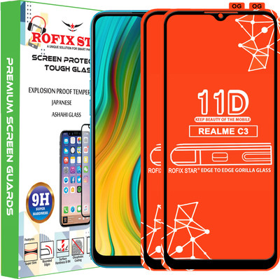 Rofix star Edge To Edge Tempered Glass for REALME C3(Pack of 2)