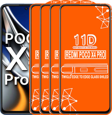 TWIGLO Edge To Edge Tempered Glass for REDMI POCO X4 PRO(Pack of 4)