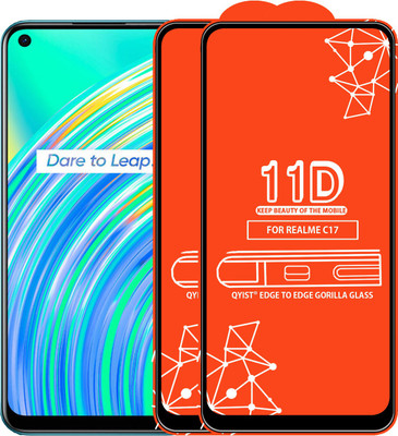 Qyist Edge To Edge Tempered Glass for Realme C17(Pack of 2)