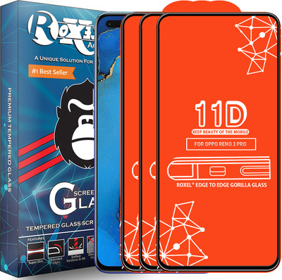 Roxel Edge To Edge Tempered Glass for Oppo Reno 3 Pro(Pack of 3)