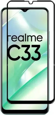 VISHRN Edge To Edge Tempered Glass for REALME C33(Pack of 1)