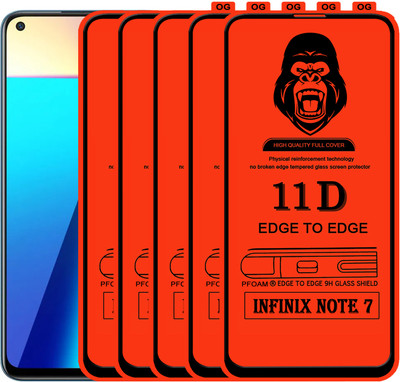 Laxdom Edge To Edge Tempered Glass for INFINIX NOTE 7(Pack of 5)
