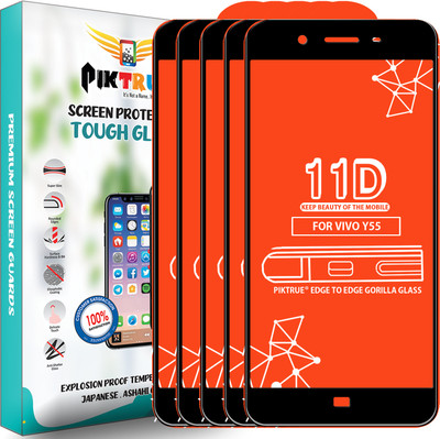 PikTrue Edge To Edge Tempered Glass for VIVO Y55(Pack of 5)