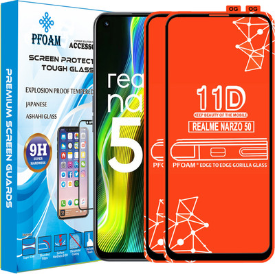 PFOAM Edge To Edge Tempered Glass for REALME NARZO 50(Pack of 2)