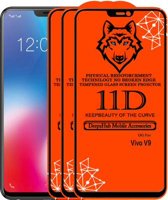 DeepzHub Edge To Edge Tempered Glass for Vivo V9(Pack of 3)