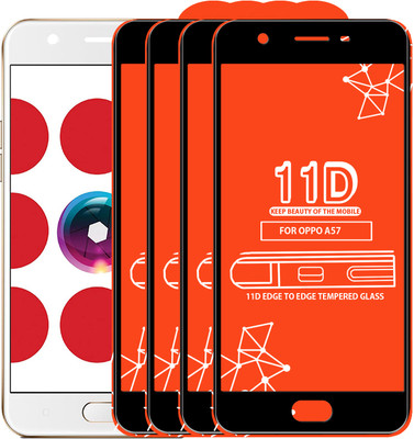 Roxel Edge To Edge Tempered Glass for Oppo A57(Pack of 4)