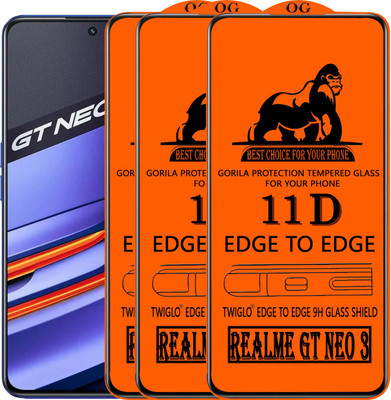 TWIGLO Edge To Edge Tempered Glass for REALME GT NEO 3(Pack of 3)