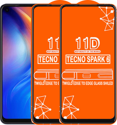 TWIGLO Edge To Edge Tempered Glass for TECNO SPARK 6(Pack of 2)