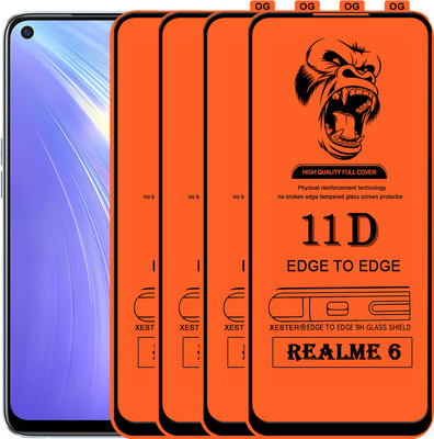 PFOAM Edge To Edge Tempered Glass for REALME 6(Pack of 4)