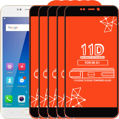 Roxel Edge To Edge Tempered Glass for Mi A1(Pack of 5)