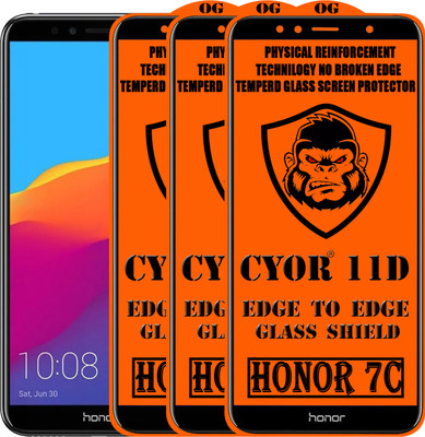 CYOR Edge To Edge Tempered Glass for Honor 7C(Pack of 3)