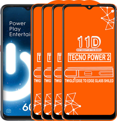 TWIGLO Edge To Edge Tempered Glass for TECNO POWER 2(Pack of 4)