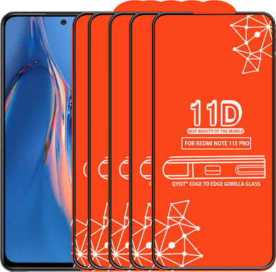 Qyist Edge To Edge Tempered Glass for Redmi Note 11E Pro 5G(Pack of 5)