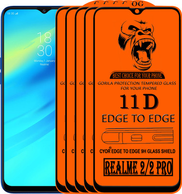 CYOR Edge To Edge Tempered Glass for Realme 2(Pack of 5)