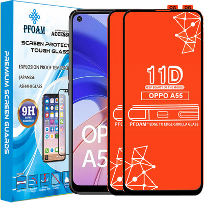PFOAM Edge To Edge Tempered Glass for OPPO A55(Pack of 2)
