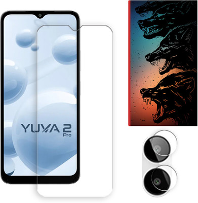 ARBAN Edge To Edge Tempered Glass for Lava Yuva 2 Pro 4G Tempered Screen Protector | Anti-Scratch | Edge to Edge Full Coverage | 9H Hardness ( 1 FRONT SCREEN GUARD + 1 CAMERA LENS PROTECTOR + 1 FREE BACK EMBOSSED SKIN061 )(Pack of 1)