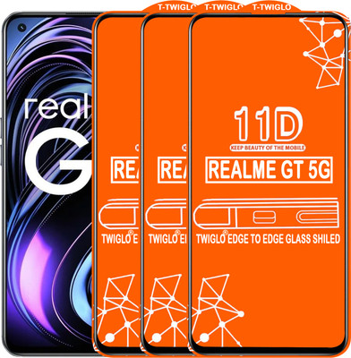 TWIGLO Edge To Edge Tempered Glass for REALME GT 5G(Pack of 3)