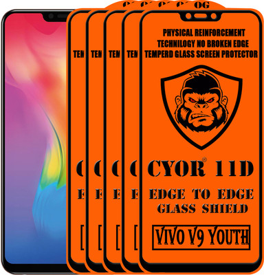 CYOR Edge To Edge Tempered Glass for Vivo V9 Youth(Pack of 5)